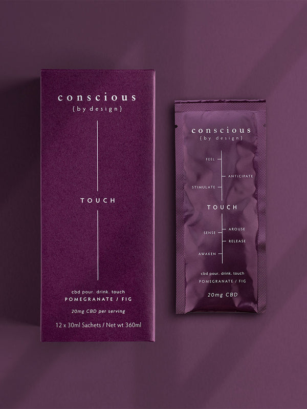 TOUCH wellness pour with pomegranate, fig, black pepper, zinc and swiss-grade CBD