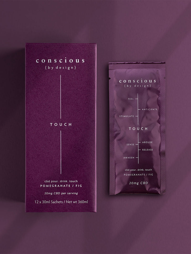 TOUCH wellness pour with pomegranate, fig, black pepper, zinc and swiss-grade CBD
